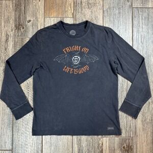 Life is Good‎ Fright On Bat Graphic Long Sleeve T Shirt Mens Medium